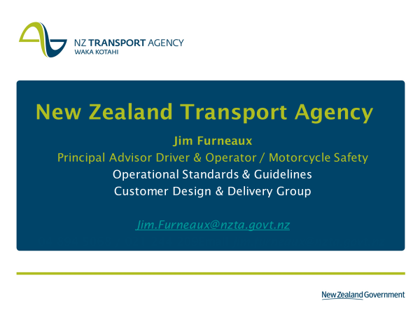 2018 NZ Transport Agency Presentation Cover